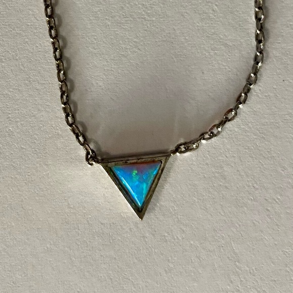 Triangle Opal Pendant Necklace - Picture 1 of 3
